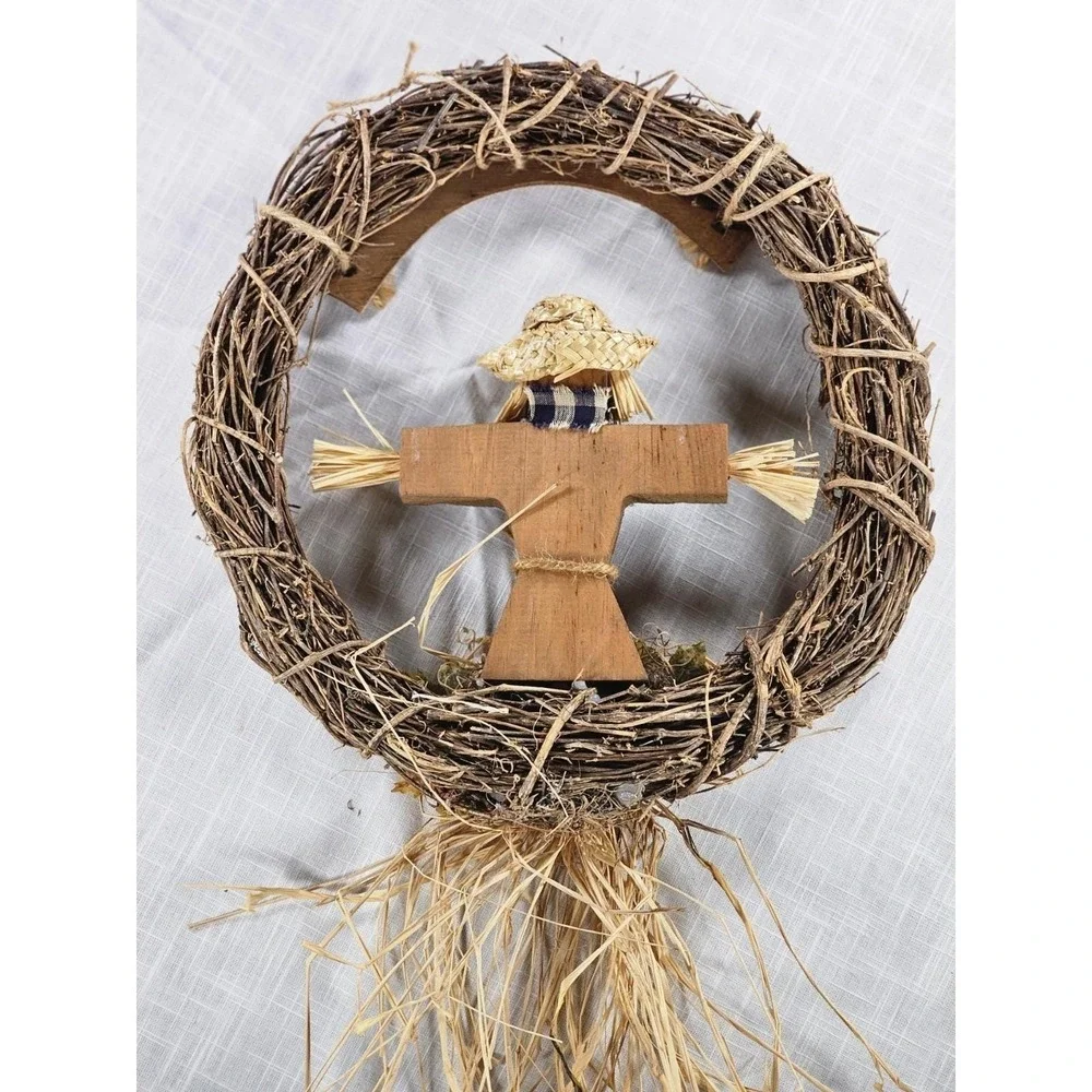 Rustic Autumn Harvest Welcome Wreath | Fall Door Decor with Pumpkins & Foliage